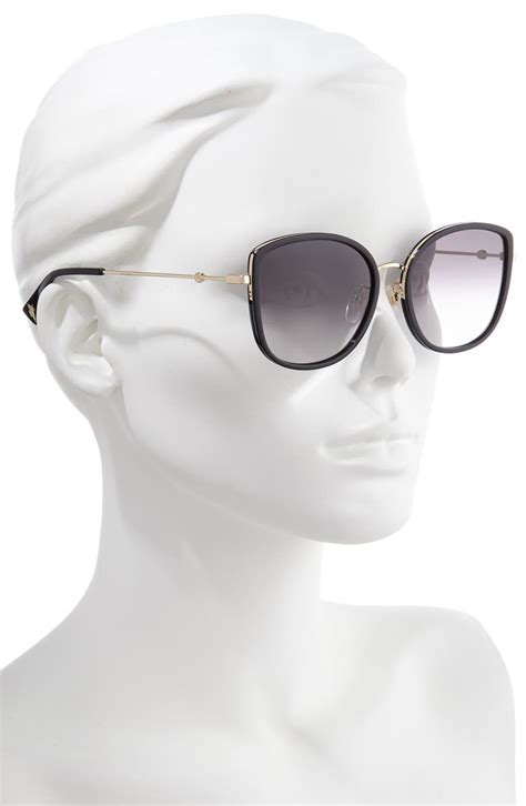 gucci gradient pearled red brown cat eye sunglass